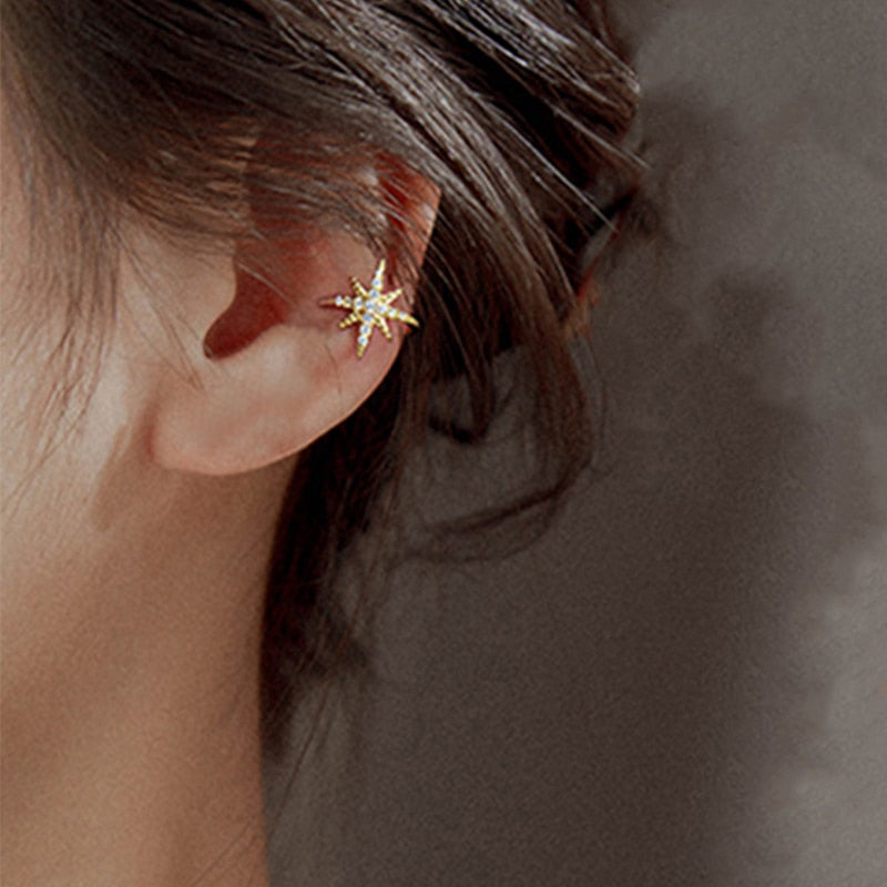 Fashion Exquisite Rhinestone Decor Ear Cuff earring for Woman Ear 2026 Summer New Arrival Christmas Jewelry Gift